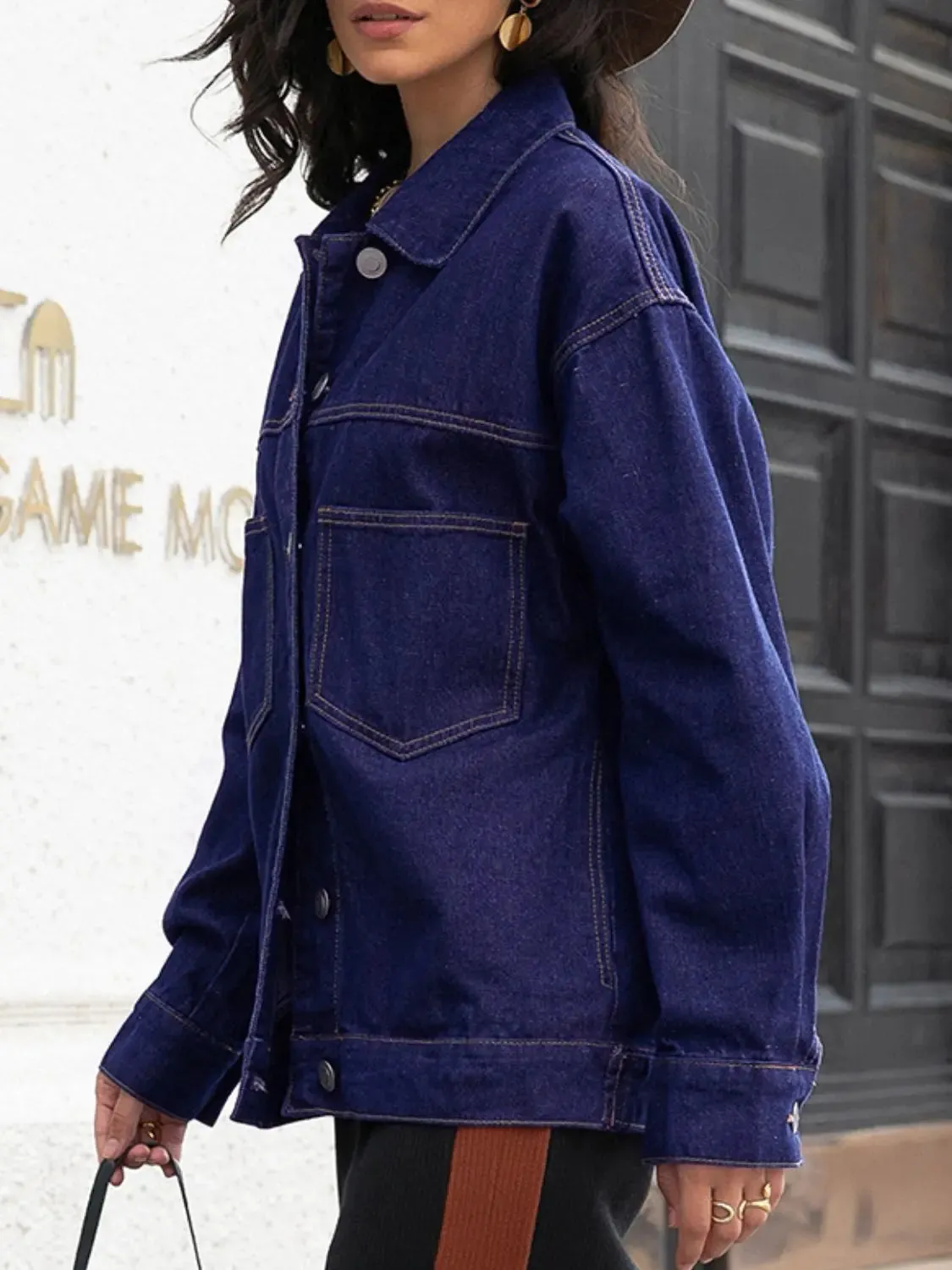 'Priya' Buttoned Denim Jacket