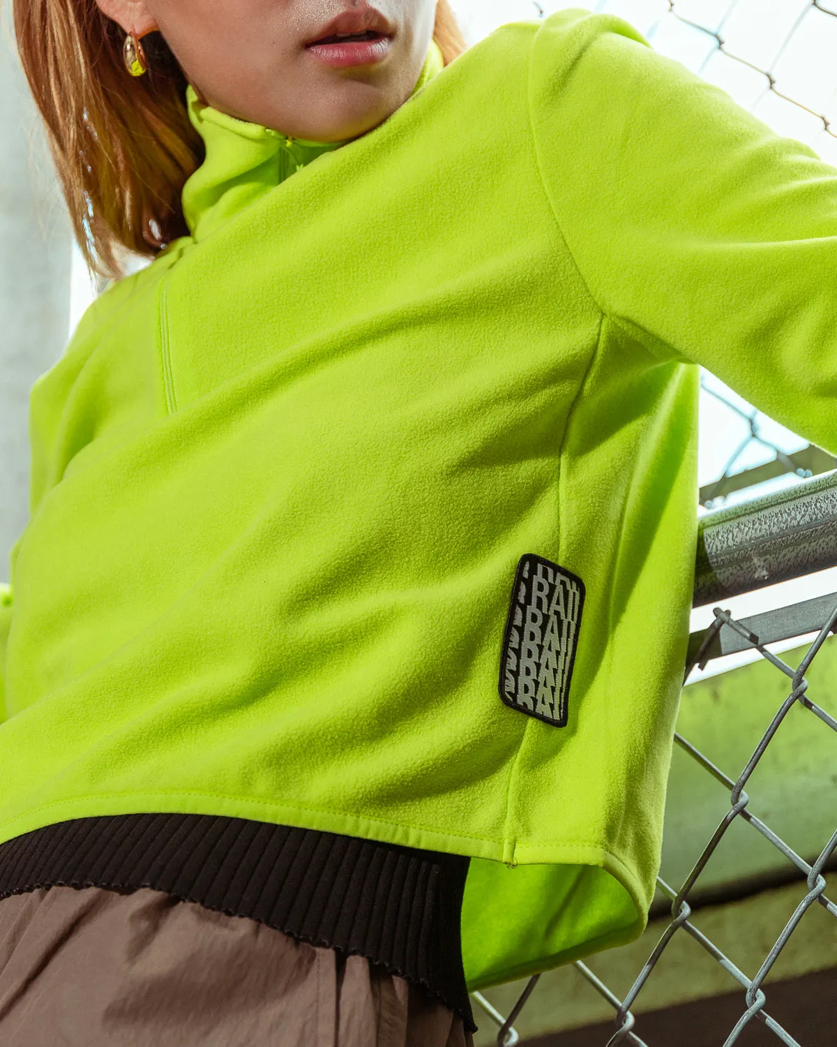RAINS Fleece W Half Zip 'Digital Lime'