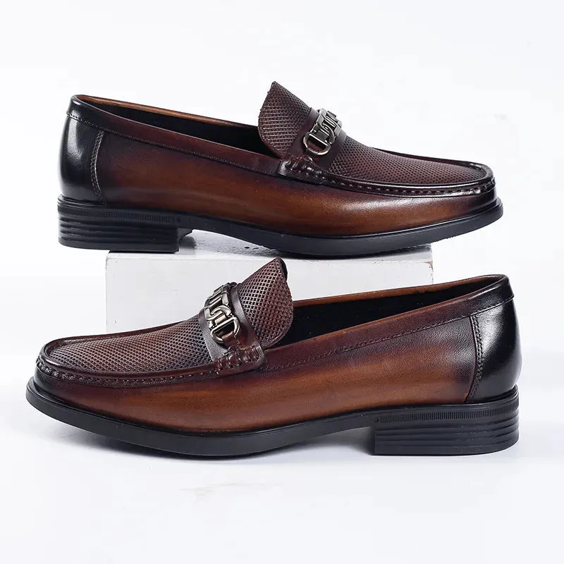 Retro-Leder-Business-Slipper von LuxusSchuh