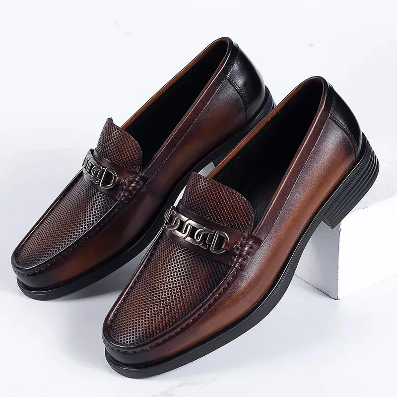 Retro-Leder-Business-Slipper von LuxusSchuh