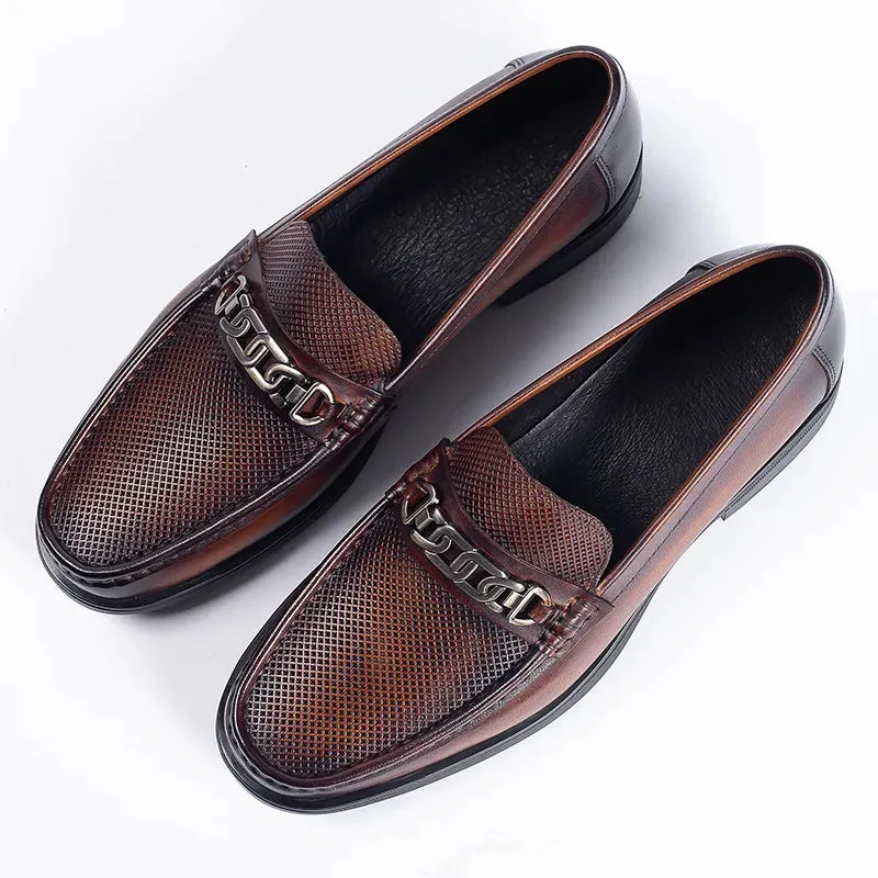 Retro-Leder-Business-Slipper von LuxusSchuh