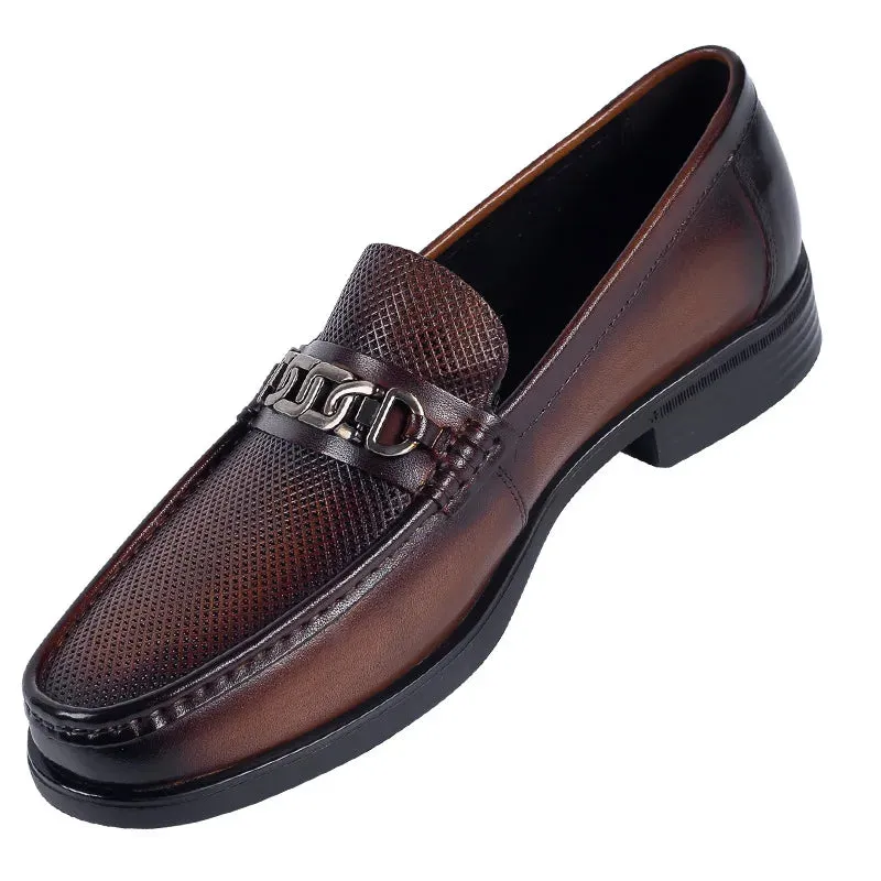 Retro-Leder-Business-Slipper von LuxusSchuh