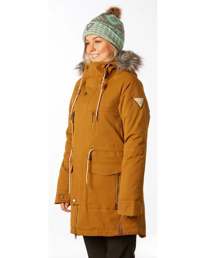 Rojo Outerwear Women's Talin Snowboard Jacket in Bronze Green