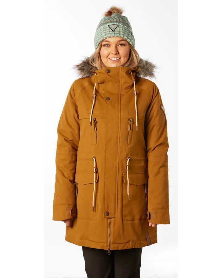 Rojo Outerwear Women's Talin Snowboard Jacket in Bronze Green