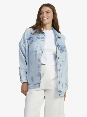 Roxy The Ocean Is Calling Glacier Boyfriend Denim Jacket GLACIER