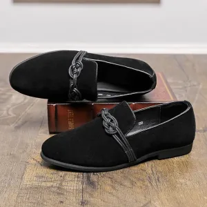 RoyalStyle Gold Schwarz National Muster Oxfords