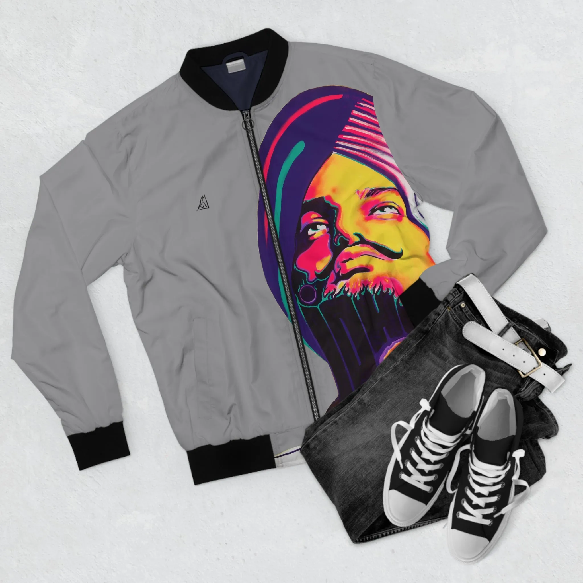 Sidhu Moosewala by Amraj Singh - Grey Bomber Jacket