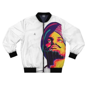 Sidhu Moosewala by Amraj Singh - White Bomber Jacket