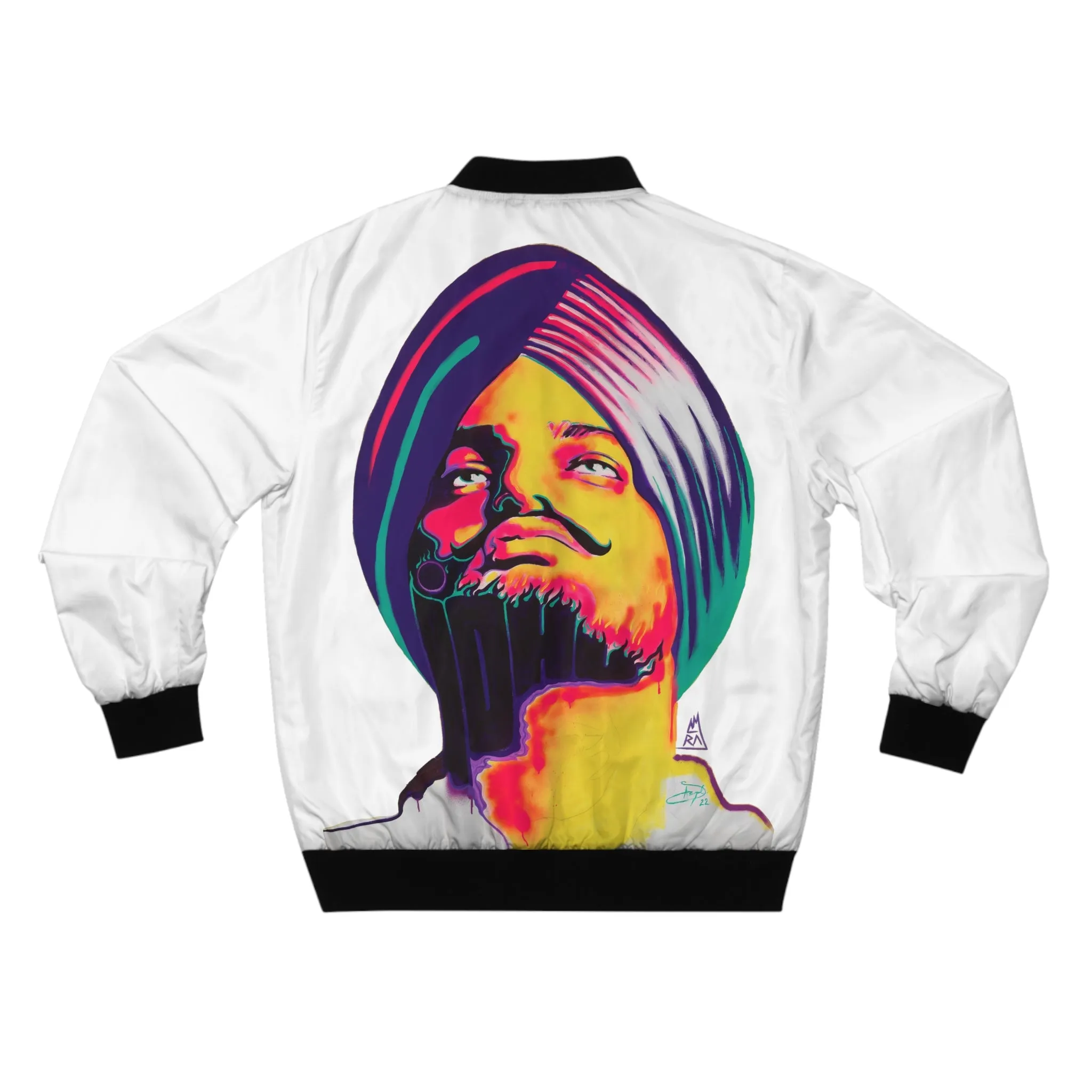 Sidhu Moosewala by Amraj Singh - White Bomber Jacket