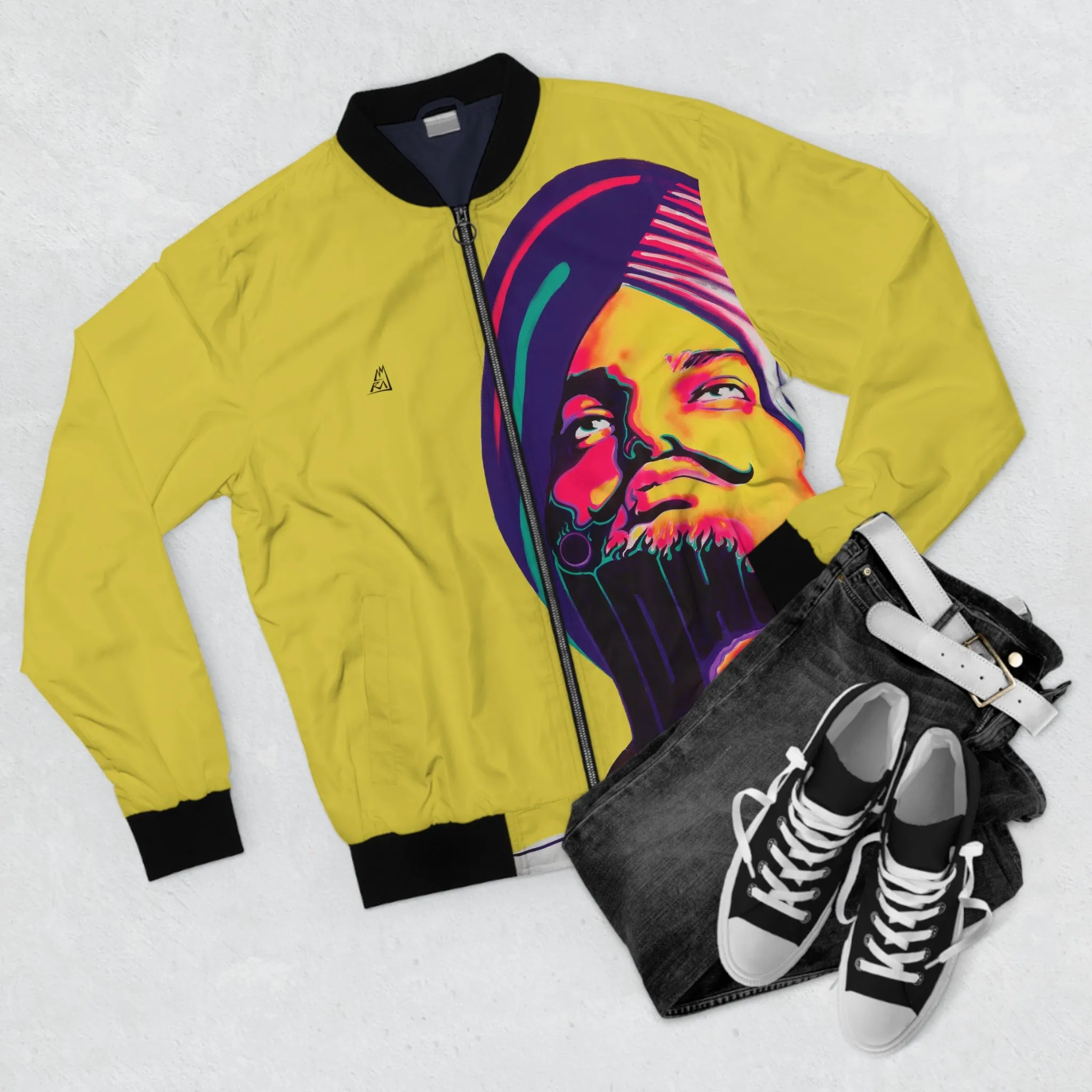 Sidhu Moosewala by Amraj Singh - Yellow Bomber Jacket