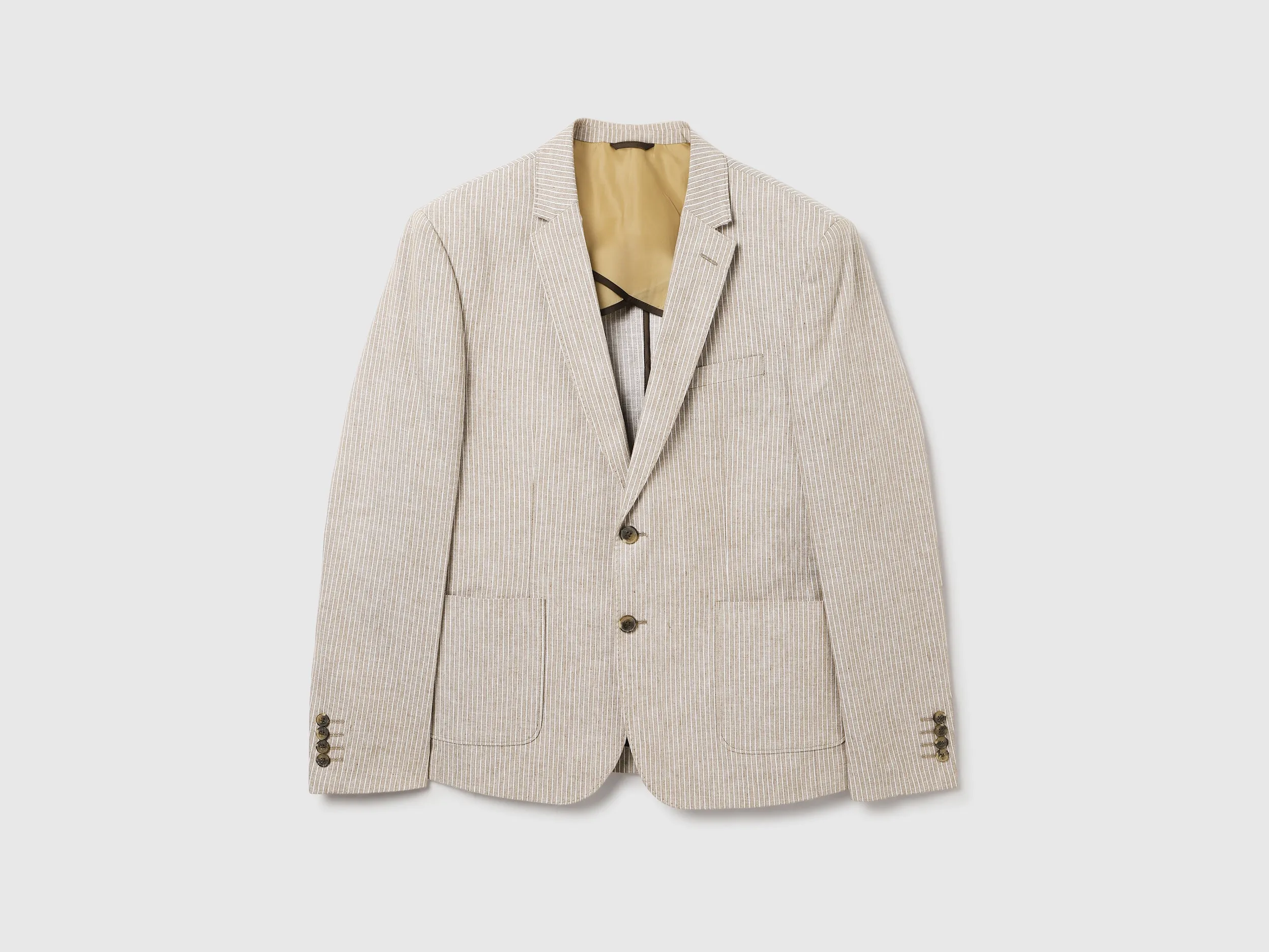 Slim Fit Lapel Collar Striped Blazer