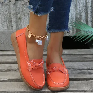 Soft Steps Weave Wedge Loafers