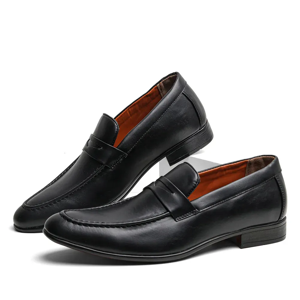 StilMeister Herren Lederschuhe in Schwarz