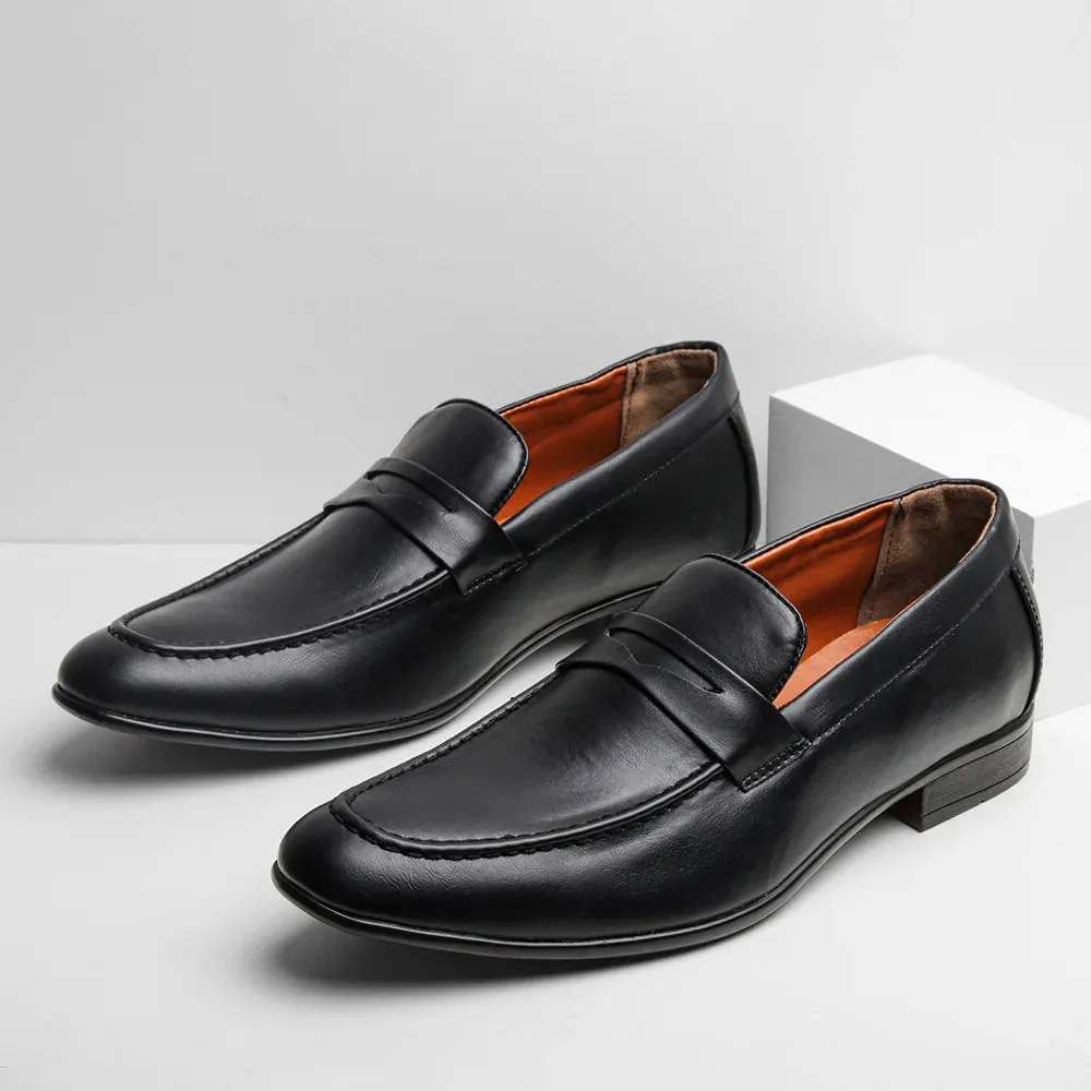 StilMeister Herren Lederschuhe in Schwarz