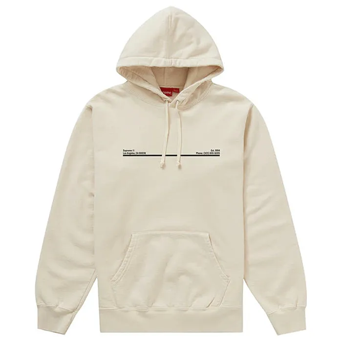 Supreme Los Angeles Shop Hooded Sweatshirt- Natural