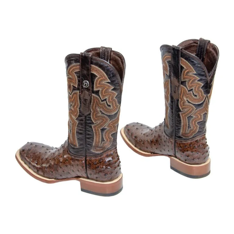 TANNER MARK MEN’S Ostrich Brown Print Western Boots
