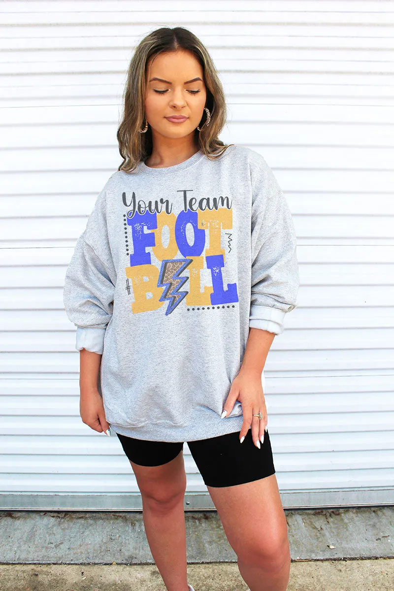 Team Name Football Royal & Gold Unisex NuBlend Crew Sweatshirt