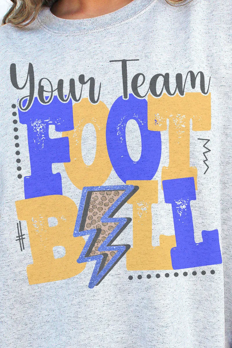 Team Name Football Royal & Gold Unisex NuBlend Crew Sweatshirt