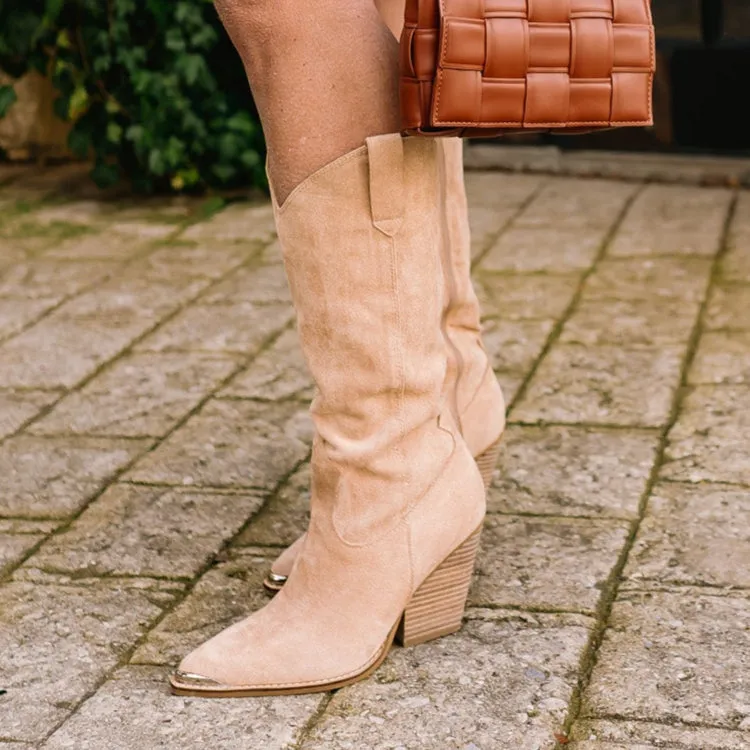 The Bentley Faux Suede Western Cowboy Boots