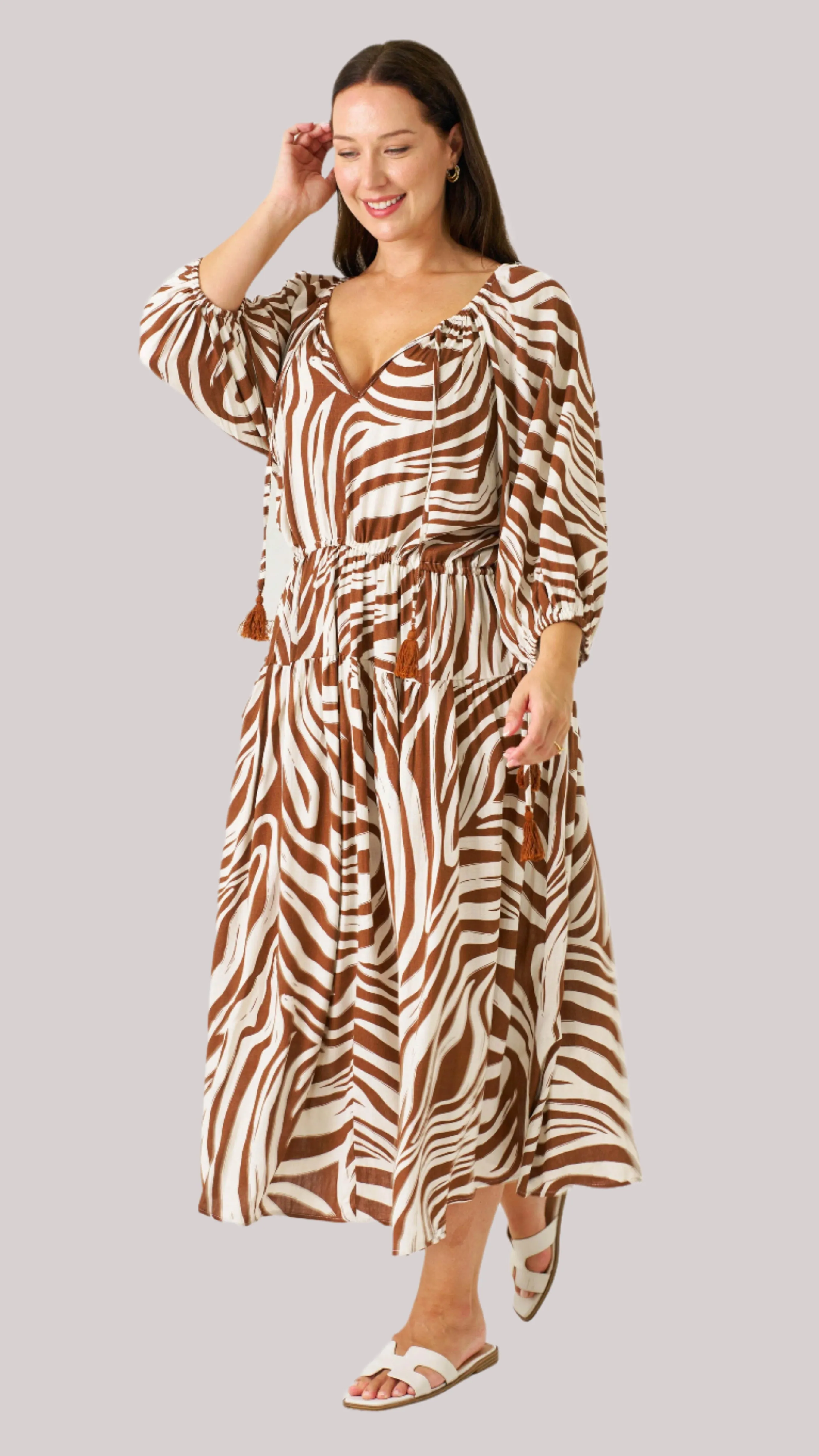 The Zeeba Midi Dress - Chocolate