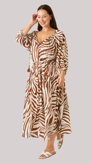 The Zeeba Midi Dress - Chocolate