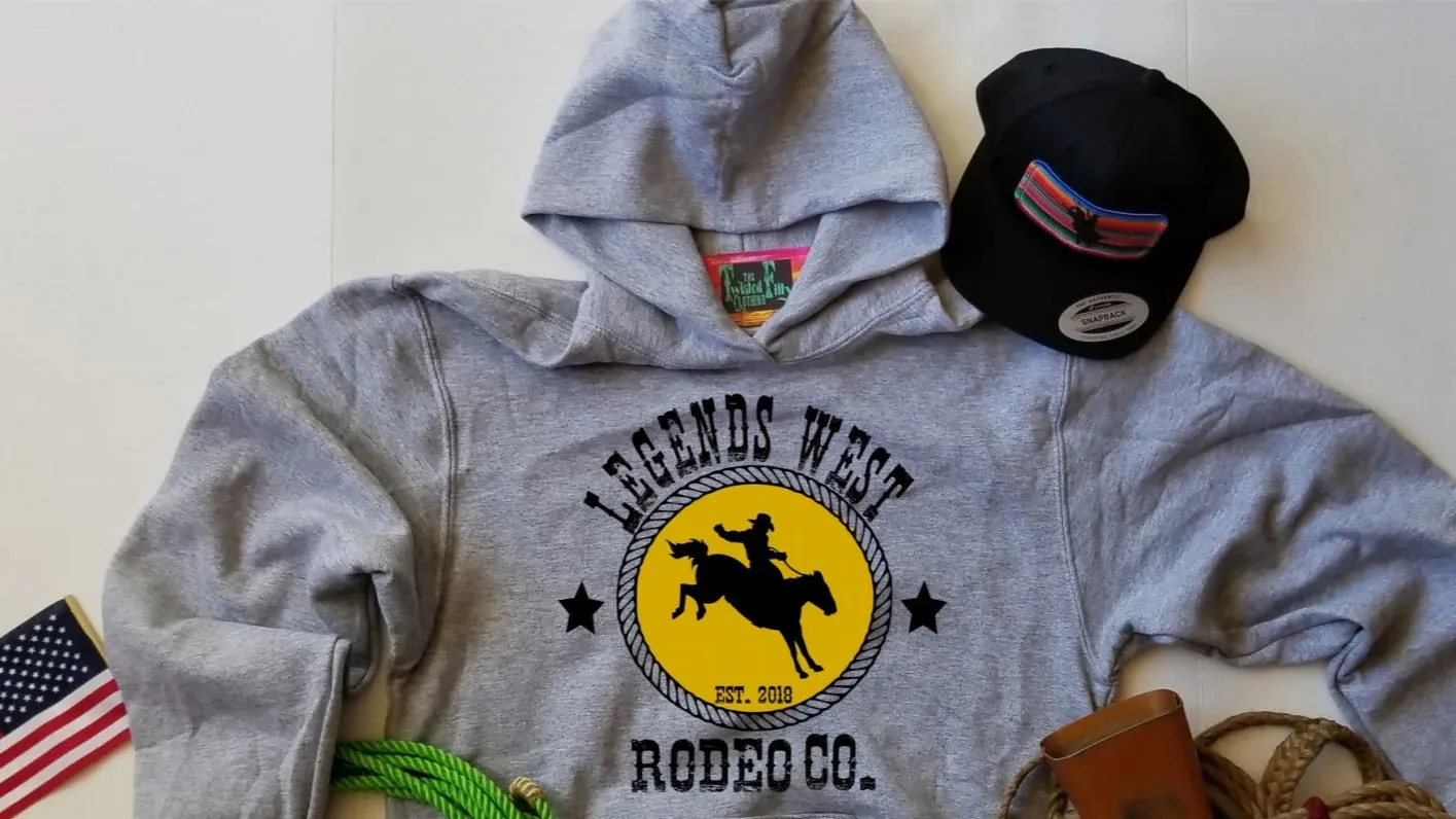 Twisted Filly Legends West Rodeo Grey Youth Hoodie