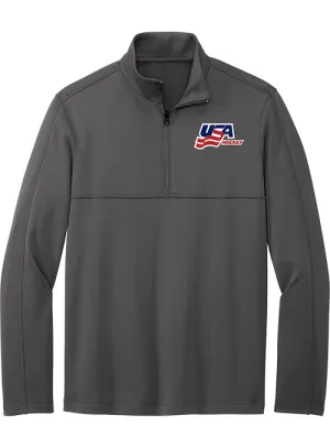 USA Hockey Smooth Fleece 1/4 Zip Jacket - Grey