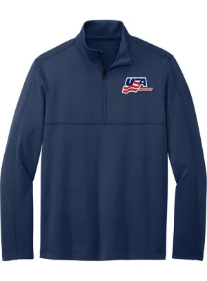 USA Hockey Smooth Fleece 1/4 Zip Jacket - Navy