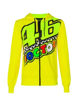 Valentino Rossi VR46 Classic Mens 46 The Doctor Hooded Fleece Yellow