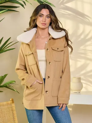 WOMEN'S LONG SLEEVE BUTTON CLOSURE POCKETS JACKET