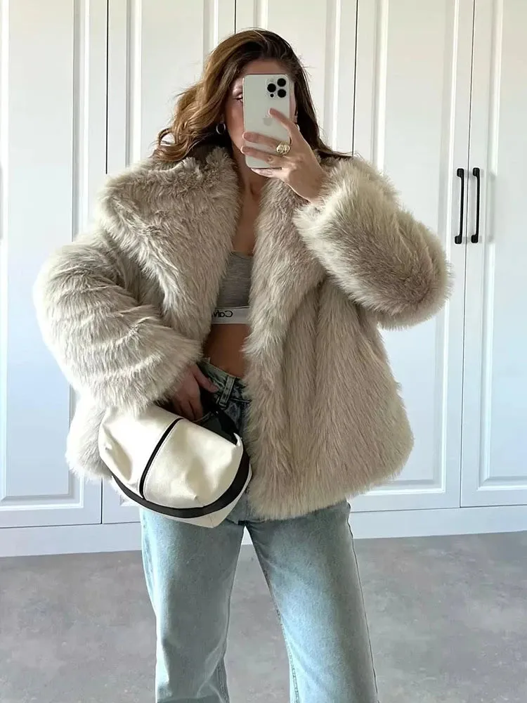 Women's Sequin Woven Stand Collar Long Sleeve Loose Jacket