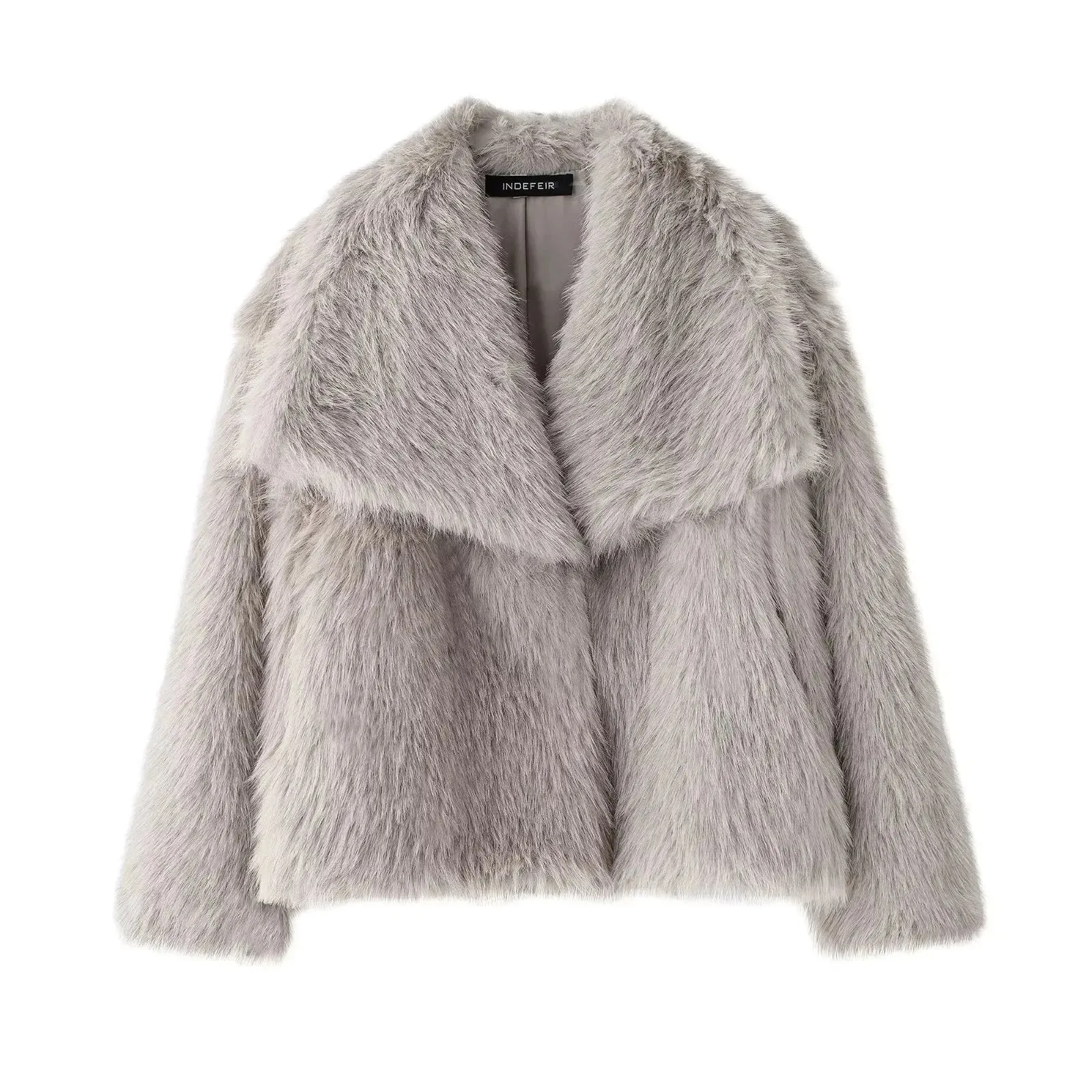 Women's Sequin Woven Stand Collar Long Sleeve Loose Jacket