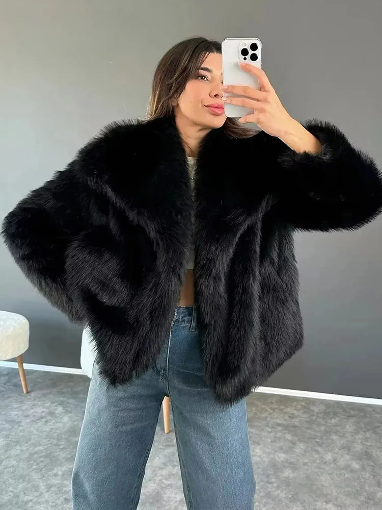 Women's Sequin Woven Stand Collar Long Sleeve Loose Jacket